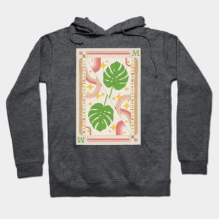 Monstera Deliciosa Swiss Cheese Plant Illustration with Playing Card Design for Plant Mom Plant Daddy Hoodie